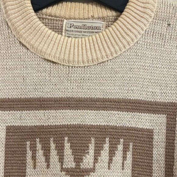 VINTAGE Pendleton Virgin Wool Harding Sweater Chief Joseph Pattern Size L - Picture 8 of 16